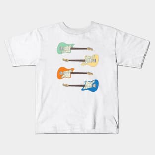 Offset Style Electric Guitar Colors Pack Kids T-Shirt